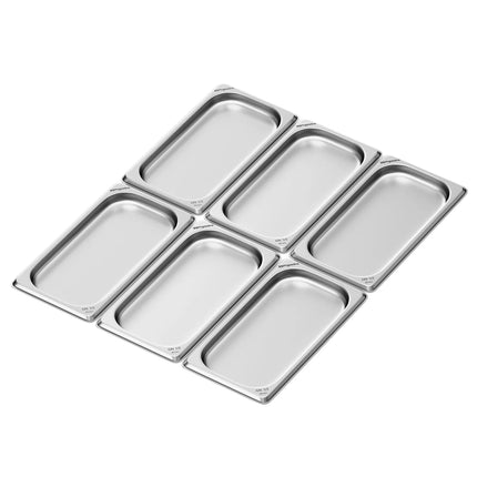 GGM Gastro (6 pcs) Stainless Steel Gastronorm Pan GN 1/3 - Depth: 20mm