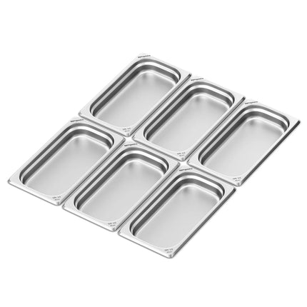 GGM Gastro (6 pcs) Stainless Steel Gastronorm Pan GN 1/3 - Depth: 40mm