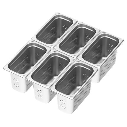 GGM Gastro (6 pcs) Stainless Steel Gastronorm Pan GN 1/3 - perforated - Depth: 200mm