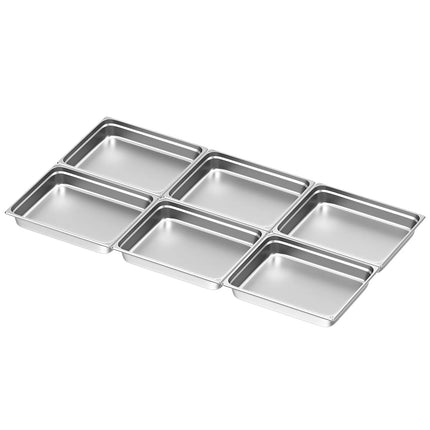 GGM Gastro (6 pcs) Stainless Steel Gastronorm Pan GN 2/1 - Depth: 100mm