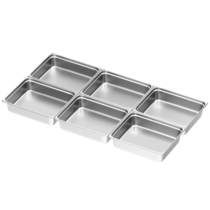 GGM Gastro (6 pcs) Stainless Steel Gastronorm Pan GN 2/1 - Depth: 150mm