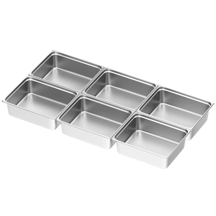 GGM Gastro (6 pcs) Stainless Steel Gastronorm Pan GN 2/1 - Depth: 200mm