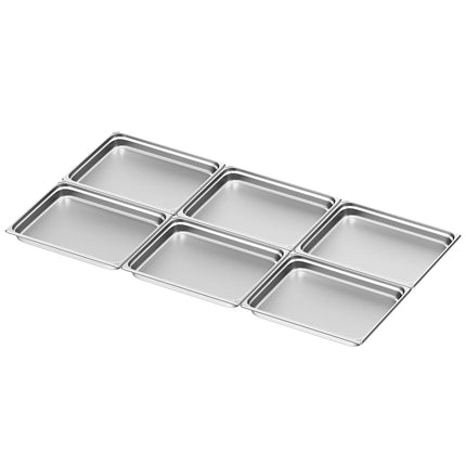 GGM Gastro (6 pcs) Stainless Steel Gastronorm Pan GN 2/1 - Depth: 65mm