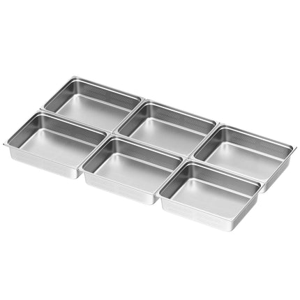 GGM Gastro (6 pcs) Stainless Steel Gastronorm Pan GN 2/1 - perforated - Depth: 150mm