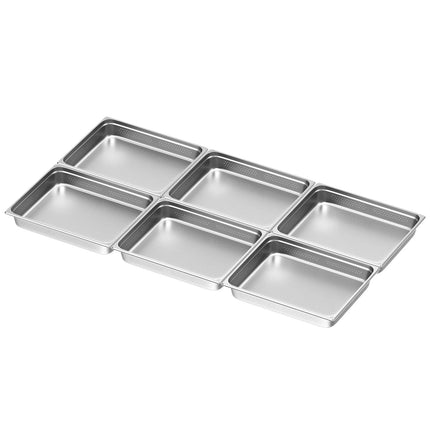 GGM Gastro (6 pcs) Stainless Steel Gastronorm Pan GN 2/1 - perforated - Depth: 100mm