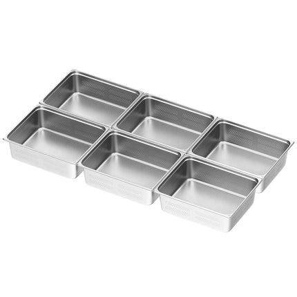GGM Gastro (6 pcs) Stainless Steel Gastronorm Pan GN 2/1 - perforated - Depth: 200mm