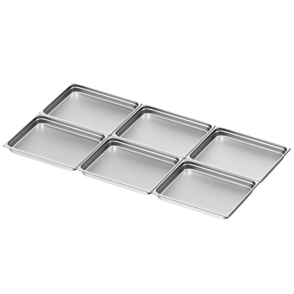 GGM Gastro (6 pcs) Stainless Steel Gastronorm Pan GN 2/1 - perforated - Depth: 65mm