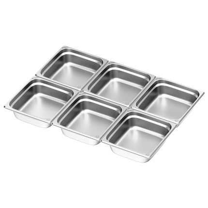 GGM Gastro (6 pcs) Stainless Steel Gastronorm Pan GN 2/3 - Depth: 100mm
