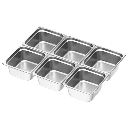 GGM Gastro (6 pcs) Stainless Steel Gastronorm Pan GN 2/3 - Depth: 150mm