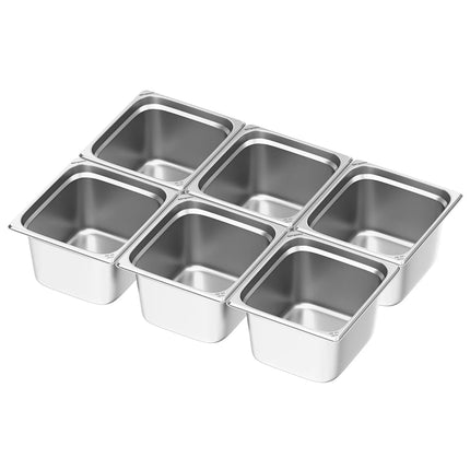 GGM Gastro (6 pcs) Stainless Steel Gastronorm Pan GN 2/3 - Depth: 200mm
