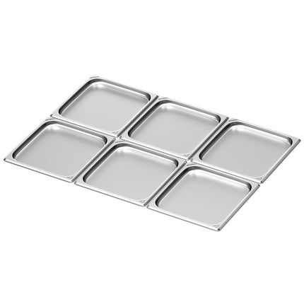 GGM Gastro (6 pcs) Stainless Steel Gastronorm Pan GN 2/3 - Depth: 20mm