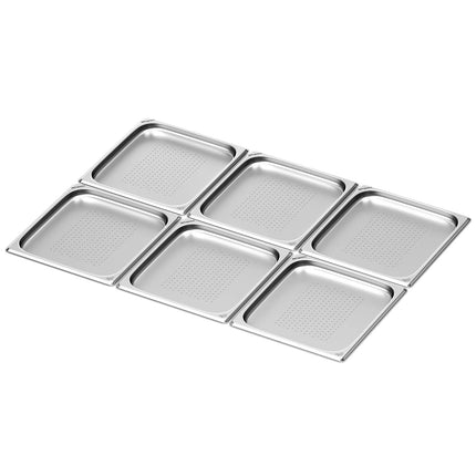 GGM Gastro (6 pcs) Stainless Steel Gastronorm Pan GN 2/3 - perforated - Depth: 20mm