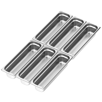 GGM Gastro (6 pcs) Stainless Steel Gastronorm Pan GN 2/4 - Depth: 100mm
