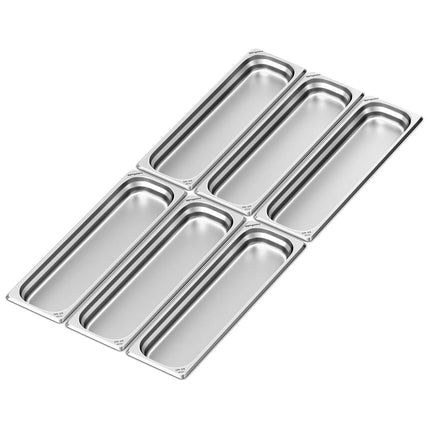 GGM Gastro (6 pcs) Stainless Steel Gastronorm Pan GN 2/4 - Depth: 40mm