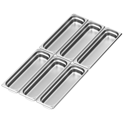 GGM Gastro (6 pcs) Stainless Steel Gastronorm Pan GN 2/4 - Depth: 65mm