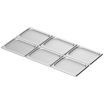 GGM Gastro (6 pcs) Stainless Steel Gastronorm Tray GN 1/2 - Depth: 10mm