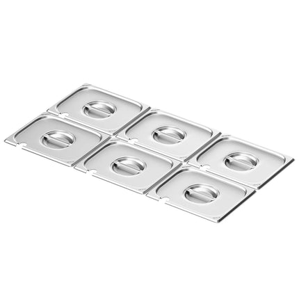 GGM Gastro (6 pcs) Stainless Steel GN Lid GN 1/2 - with ladle recess - 336x270mm - Height: 83mm