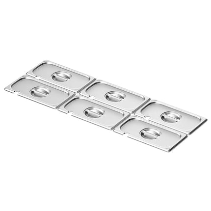GGM Gastro (6 pcs) Stainless Steel GN Lid GN 1/3 - with ladle recess - 325x176mm - Height: 29mm