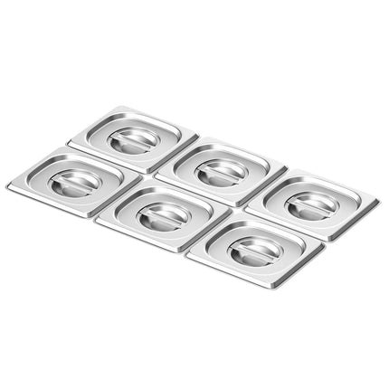 GGM Gastro (6 pcs) Stainless Steel GN Lid GN 1/6 - 176x162mm - Height: 27mm