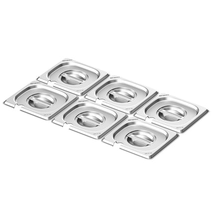GGM Gastro (6 pcs) Stainless Steel GN Lid GN 1/6 - with ladle recess - 176x162x28mm