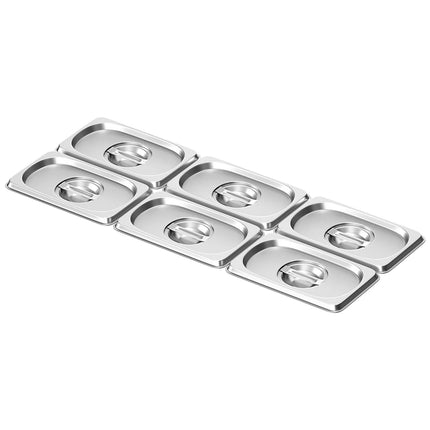 GGM Gastro (6 pcs) Stainless Steel GN Lid GN 1/9 - 175x108mm - Height: 24mm