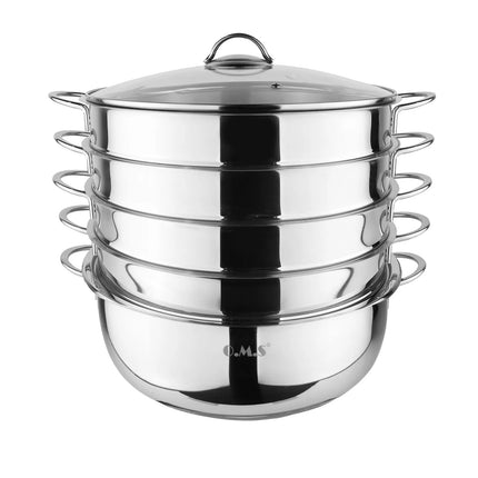 GGM Gastro (6 pcs) Steam Cooker - Stainless Steel - 5.8L - Ø 280mm - Height: 350mm - incl. Lid