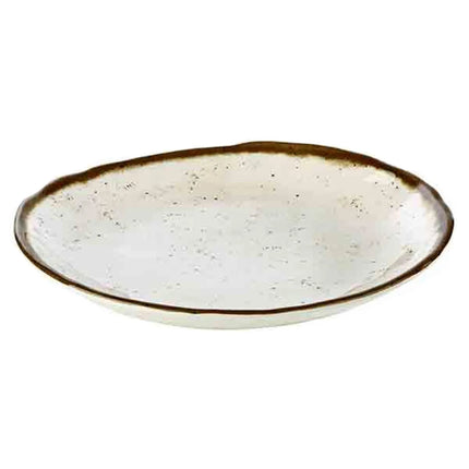 GGM Gastro (6 pcs) STONE ART | Platter - flat - Melamine - Ø245mm - White/Brown