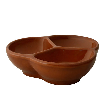GGM Gastro (6 pcs) Tapas 3 compartment bowl - CLASSICO - Stoneware - 130x130mm - Brown