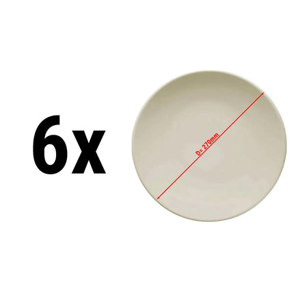 GGM Gastro (6 pcs) TEOS | Plate - flat - Porcelain - Ø270mm - Cream