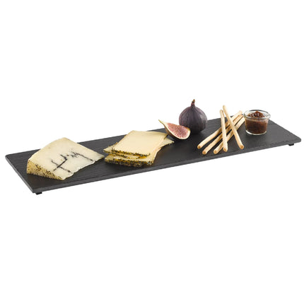 GGM Gastro (6 pcs) VALO - Slate Serving Board - Natural Slate - GN 2/4 - 6-piece set - 530x162mm - Black
