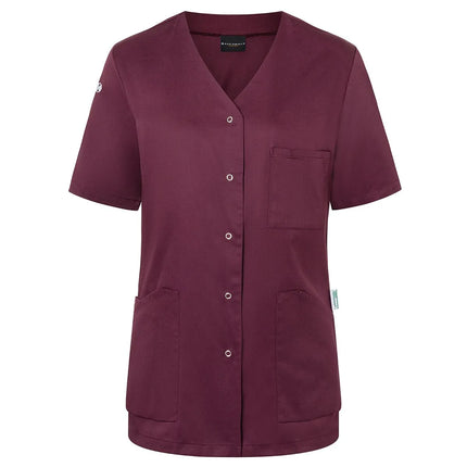 GGM Gastro (6 pieces) KARLOWSKY | Ladies' Nurse Tunic Essential – Aubergine - Size 48 - 95°C Washable