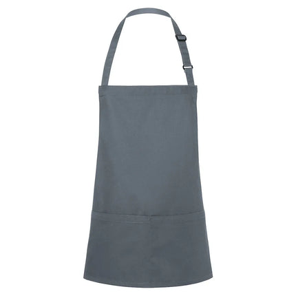 GGM Gastro (6 pieces) KARLOWSKY | Short Chef Bib Apron Basic – Anthracite - 750x600 mm - Adjustable Neck Strap