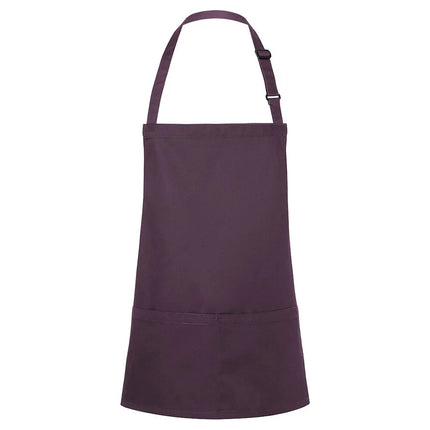 GGM Gastro (6 pieces) KARLOWSKY | Short Chef Bib Apron Basic – Aubergine - 750x600 mm - Adjustable Neck Strap