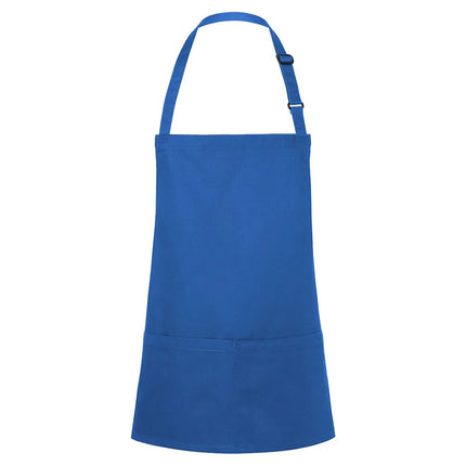 GGM Gastro (6 pieces) KARLOWSKY | Short Chef Bib Apron Basic – Blue - 750x600 mm - Adjustable Neck Strap