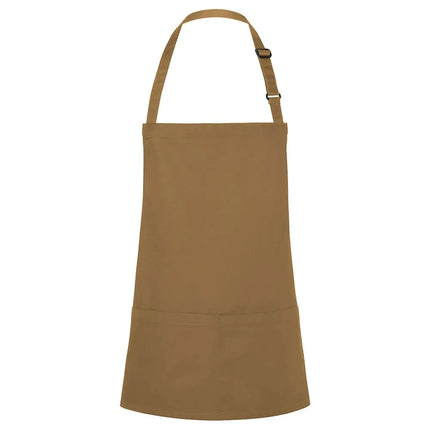 GGM Gastro (6 pieces) KARLOWSKY | Short Chef Bib Apron Basic – Camel - 750x600 mm - Adjustable Neck Strap