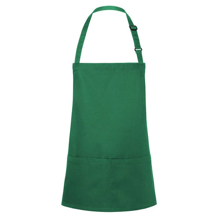 GGM Gastro (6 pieces) KARLOWSKY | Short Chef Bib Apron Basic – Forest Green - 750x600 mm - Adjustable Neck Strap