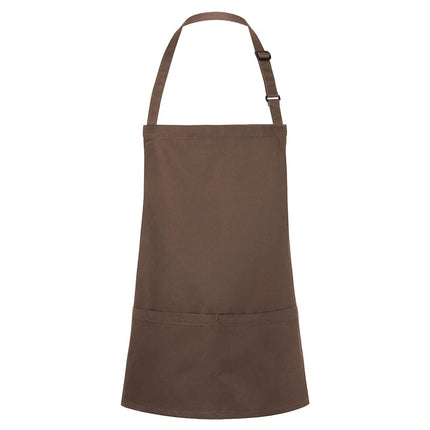 GGM Gastro (6 pieces) KARLOWSKY | Short Chef Bib Apron Basic – Light Brown - 750x600 mm - Adjustable Neck Strap