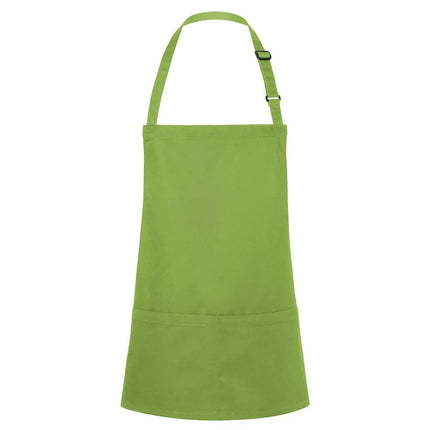 GGM Gastro (6 pieces) KARLOWSKY | Short Chef Bib Apron Basic – Lime - 750x600 mm - Adjustable Neck Strap