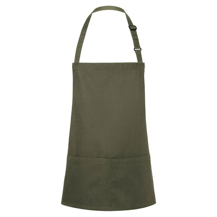 GGM Gastro (6 pieces) KARLOWSKY | Short Chef Bib Apron Basic – Moss Green - 750x600 mm - Adjustable Neck Strap