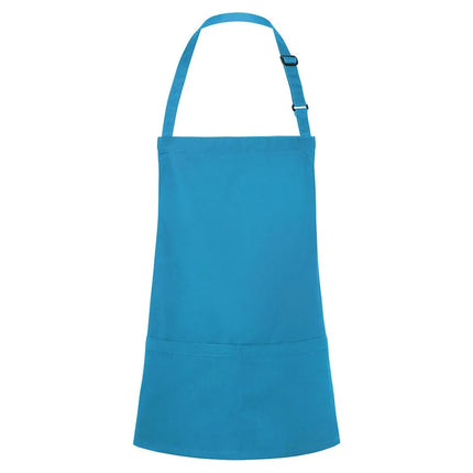 GGM Gastro (6 pieces) KARLOWSKY | Short Chef Bib Apron Basic – Turquoise - 750x600 mm - Adjustable Neck Strap