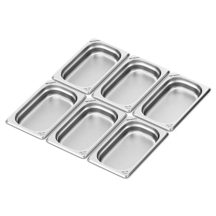 GGM Gastro (6 pieces) – Stainless Steel Gastronorm Pan GN 1/4 – Height 40 mm