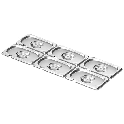 GGM Gastro (6 pieces) – Stainless Steel Gastronorm Pan Lid GN 1/9 – with Spoon Cut-Out