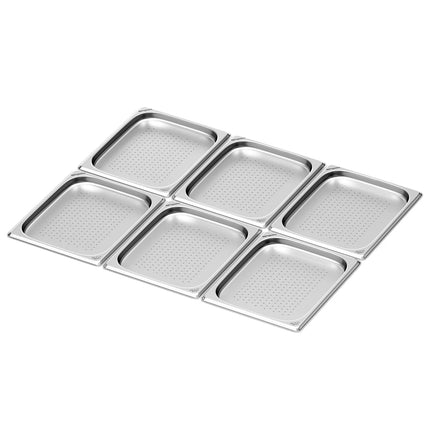 GGM Gastro (6 pieces) - Stainless steel GN container 1/2 - perforated - height 20 mm
