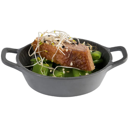 GGM Gastro (60 pcs) Bowl - MINI - Melamine - 70ml - 115x85mm - Depth: 25mm - with carry handles - Grey