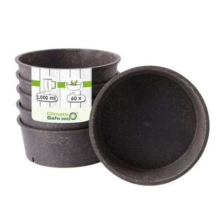 GGM Gastro (60 pcs) Dessert Bowl - Bio-Compound - 1.0L - round - Ø 185mm - Depth: 68mm - Grey