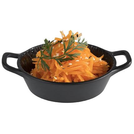 GGM Gastro (60 pcs) Dessert Bowl - MINI - Melamine - 70ml - 115x85mm - Depth: 25mm - with carry handles - Black