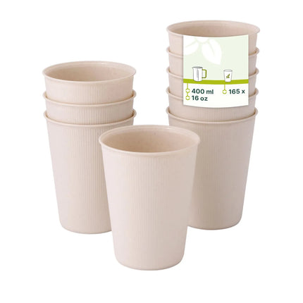 GGM Gastro (60 pcs) Reusable Ribbed Tumbler - 400ml - Ø 90mm - Cream White