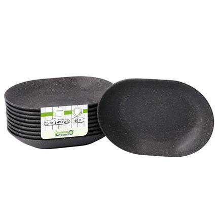 GGM Gastro (60 pcs) Reusable Snack Bowls - 270ml - 185x134mm - oval - Grey