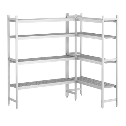 GGM Gastro Aluminium Shelf Set - L-shape - Installation depth: 360mm - Load capacity: 600kg