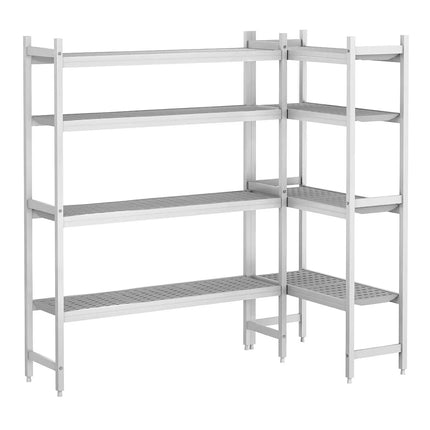GGM Gastro Aluminium Shelf Set - L-shape - Installation depth: 360mm - Load capacity: 600kg